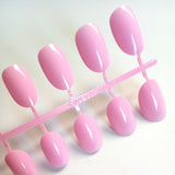 Artificial Oval Fake Nails Clear Plastic Soft Pink False Nails