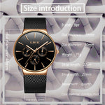 Classic Women Rose Gold Top Brand Luxury Laides Dress Business Fashion Casual Waterproof Watches