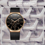 Classic Women Rose Gold Top Brand Luxury Laides Dress Business Fashion Casual Waterproof Watches