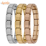 Women's Jewelry  Itanlian Elastic Charm Bracelet  Fashion Silver Stainless Steel Bangle ST-Silver