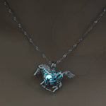 Moon Glowing Necklace Gem Charm Jewelry Silver Plated for Women