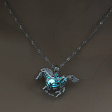 Moon Glowing Necklace Gem Charm Jewelry Silver Plated for Women