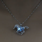 Moon Glowing Necklace Gem Charm Jewelry Silver Plated for Women