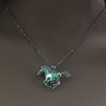 Moon Glowing Necklace Gem Charm Jewelry Silver Plated for Women