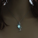Moon Glowing Necklace Gem Charm Jewelry Silver Plated for Women