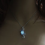 Moon Glowing Necklace Gem Charm Jewelry Silver Plated for Women
