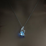 Moon Glowing Necklace Gem Charm Jewelry Silver Plated for Women