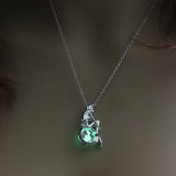 Moon Glowing Necklace Gem Charm Jewelry Silver Plated for Women