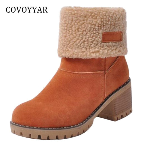 Women Ankle Boots Fur Warm Snow Booties for Winter