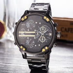 Montre luxe Military Clock Leather  Watch Men's Sport Quartz Diesels Watch