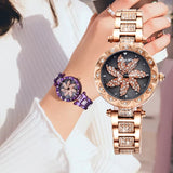 Fashion Rotation Flower Diamond Women Watches