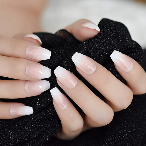 Ombre French Ballerina Fake Nail