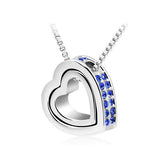 quality double Heart Pendant Sweater chain Necklace for women