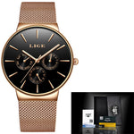 Classic Women Rose Gold Top Brand Luxury Laides Dress Business Fashion Casual Waterproof Watches