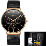 Classic Women Rose Gold Top Brand Luxury Laides Dress Business Fashion Casual Waterproof Watches